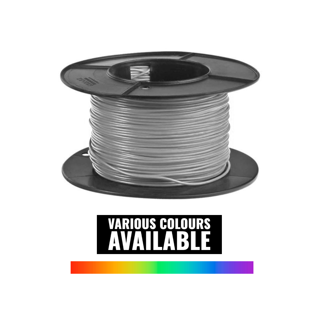 Trace Cable, Green With Red Trace, 3.0mm (1.13mm^2) - 100m Roll
