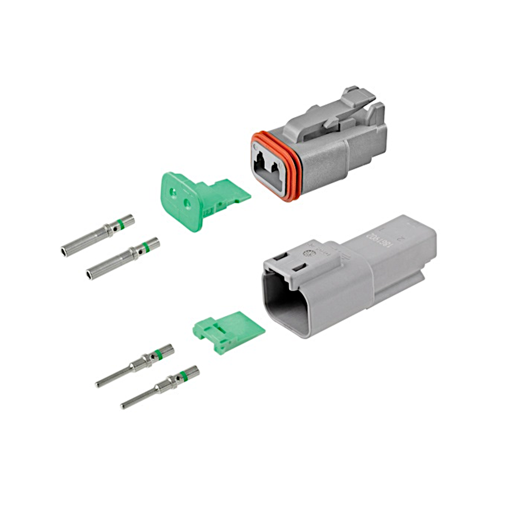 Connector Kit, Deutsch, 2 Position, Size 16, 8 Pieces (DT04-2P, DT06-2S, Wedges & Terminals) - Each