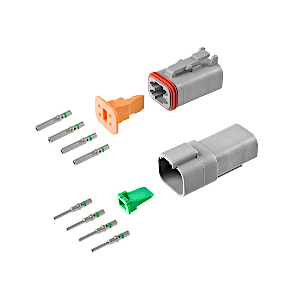 Connector Kit, Deutsch, 4 Position, Size 16, 12 Pieces (DT04-4P, DT06-4S, Wedges & Terminals) - Each