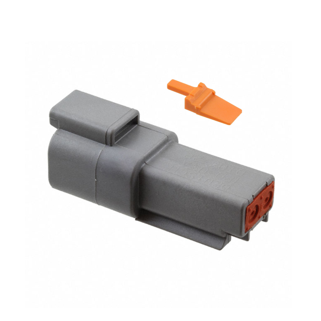 Connector, Deutsch, Receptacle In Line, 2 Position, 20-14 AWG, with W2P Wedge - Each