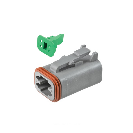 Connector, Deutsch, Plug In Line, 4 Position, 20-14 AWG, with W4S Wedge - Each
