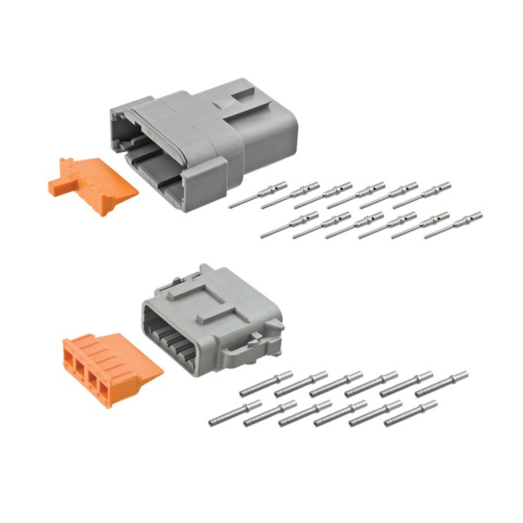 Connector Kit, Deutsch, 12 Position, Size 20, 28 Pieces (DTM04-12P, DTM06-12S, Wedges & Terminals) - Each