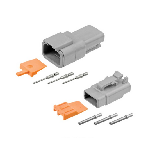 Connector Kit, Deutsch, 3 Position, Size 20, 10 Pieces (DTM04-3P, DTM06-3S, Wedges & Terminals) - Each