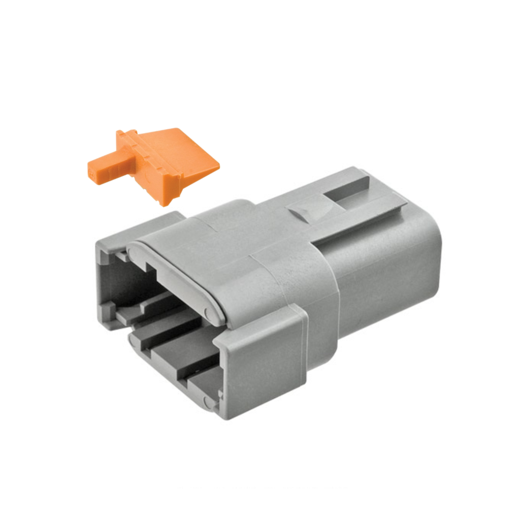 Connector, Deutsch, Receptacle In Line, 8 Position, 22-16 AWG, with WM8P Wedge - Each
