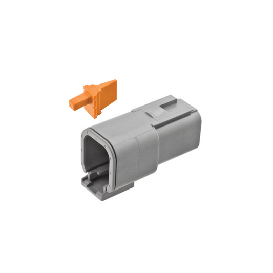 Connector, Deutsch, Receptacle In Line, 6 Position, 22-16 AWG, with WM6P Wedge - Each