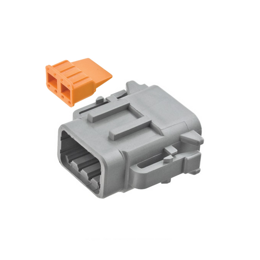 Connector, Deutsch, Plug In Line, 8 Position, 22-16 AWG, with WM8S Wedge - Each