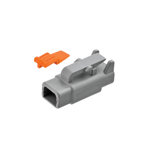 Connector, Deutsch, Plug In Line, 2 Position, 22-16 AWG, with WM2S Wedge - Each