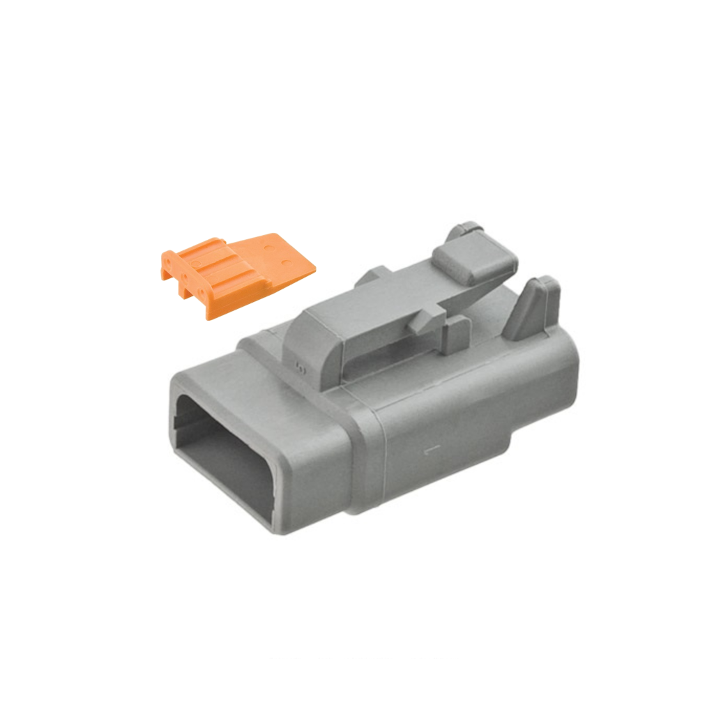 Connector, Deutsch, Plug In Line, 3 Position, 22-16 AWG, with WM3S Wedge - Each