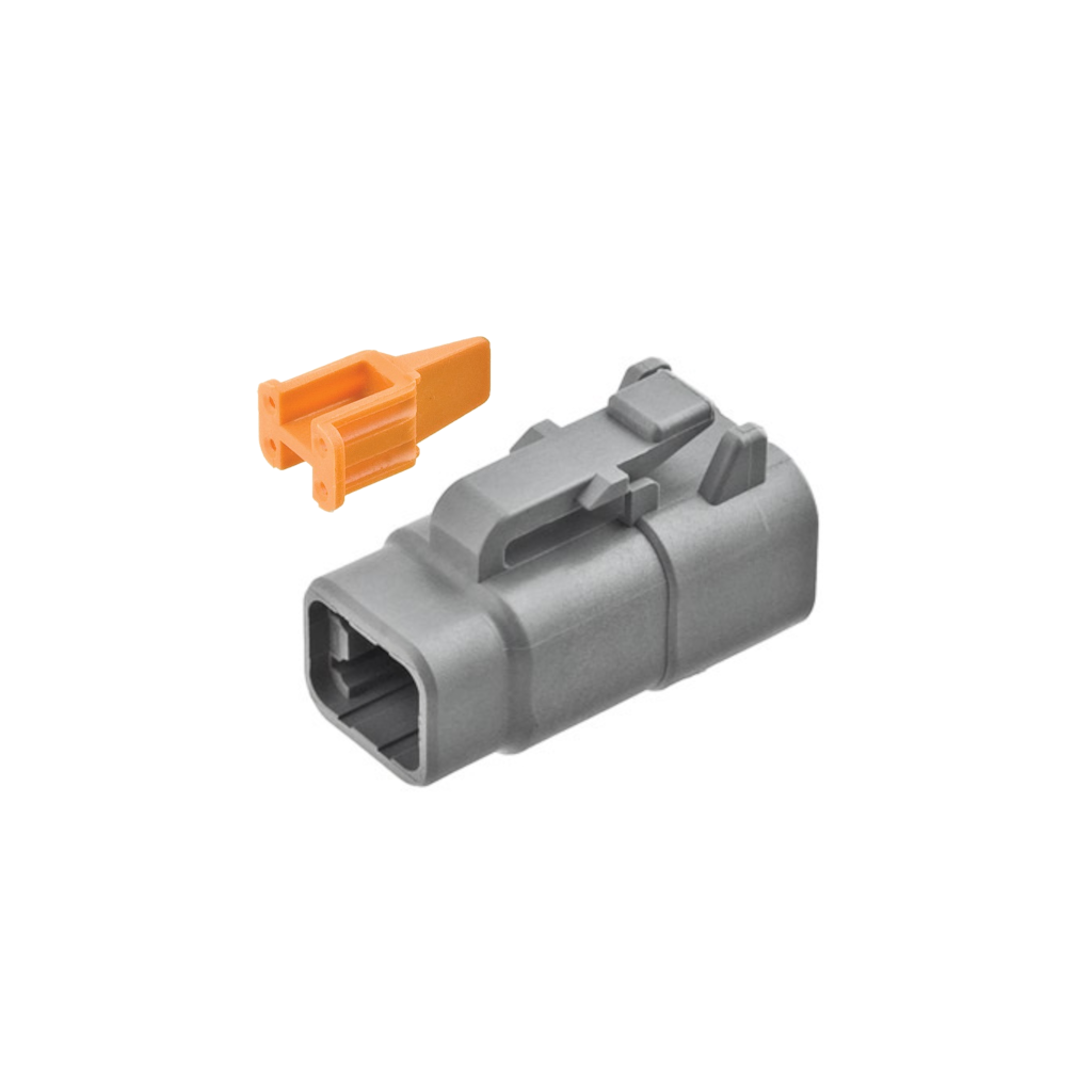 Connector, Deutsch, Plug In Line, 4 Position, 22-16 AWG, with WM4S Wedge - Each