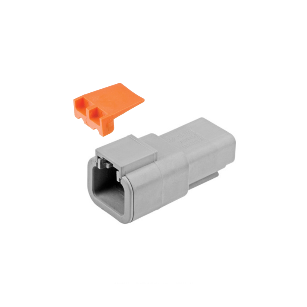 Connector, Deutsch, Receptacle In Line, 2 Position, 14-10 AWG, with WP2P Wedge - Each