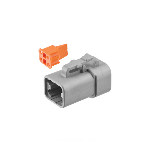 Connector, Deutsch, Plug In Line, 4 Position, 14-10 AWG, with WP2S Wedge - Each