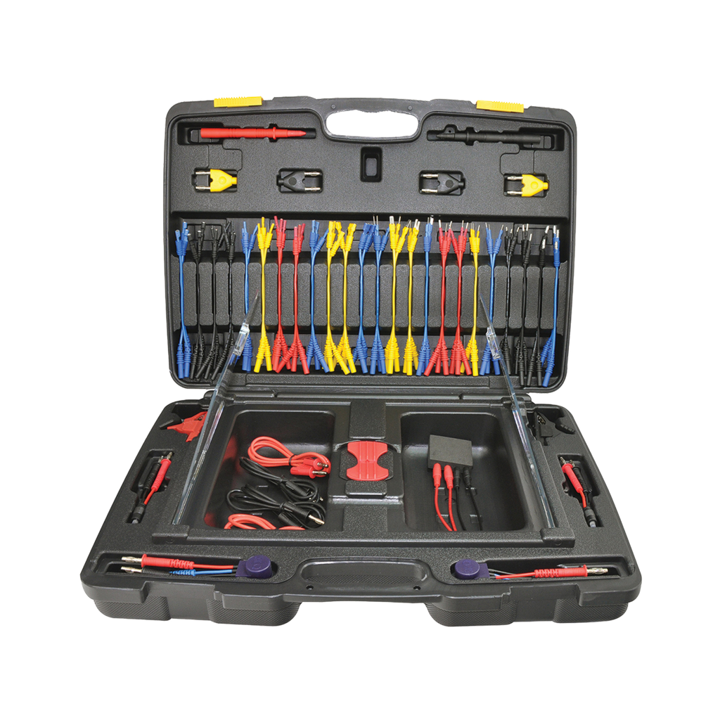 Multimeter Lead Set, with Carry Case, Dual Function LED Testers, Black & Red Leads, Multiple Types - 92 Piece