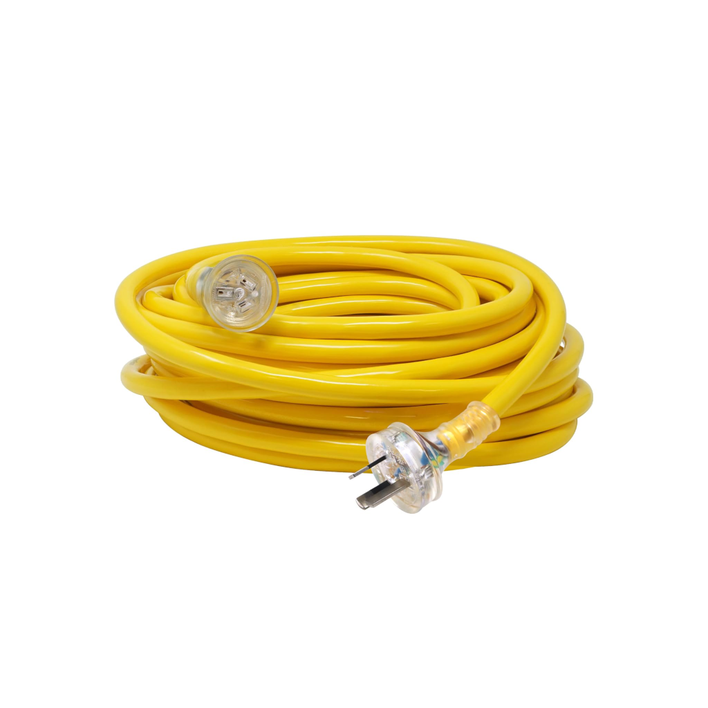 Extension Cord, Yellow, Heavy Duty, 10a, 20m - Each