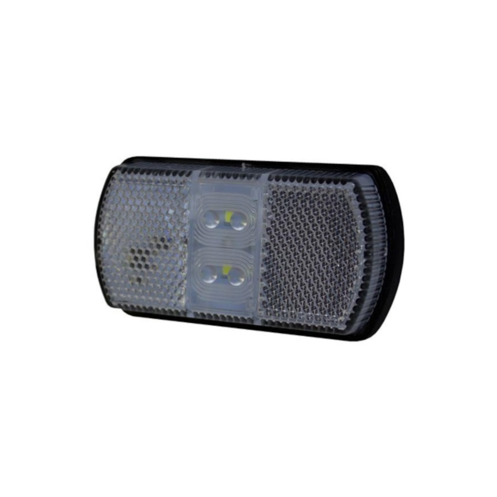 Marker Lamp, Whitevision, LED Front Position, Clear Lens, Black Housing, 9-33v - Each