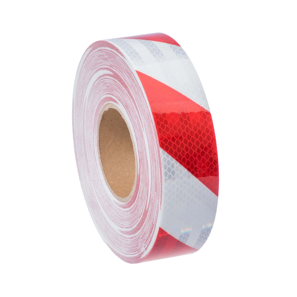 Reflective Tape, Diamond Grade, Red/White, 50mm - 20m Roll