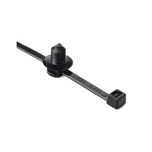 Cable Ties, Fir Tree Mount, Black, 200 x 4.8mm - 25 Pack