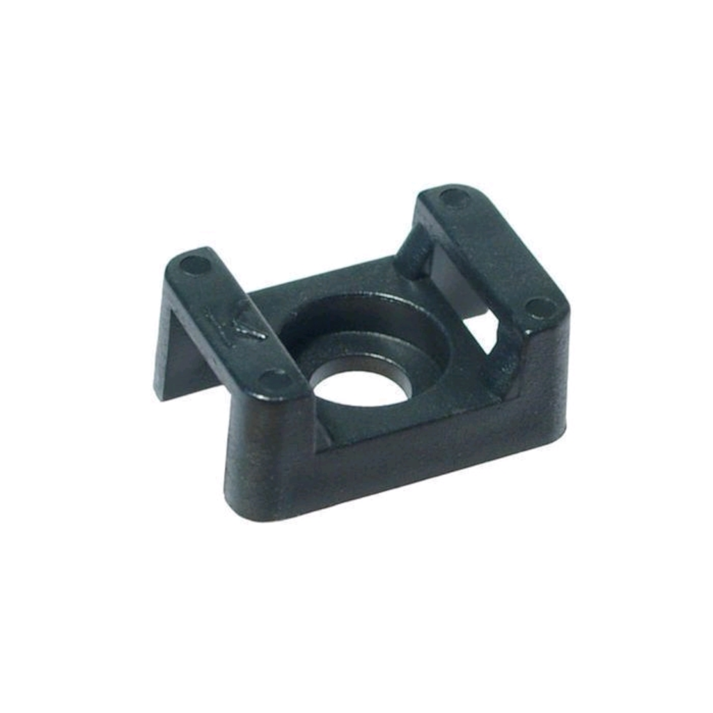 Cable Tie Mount, Screw, Black, 15mm x 5mm - 100 Pack