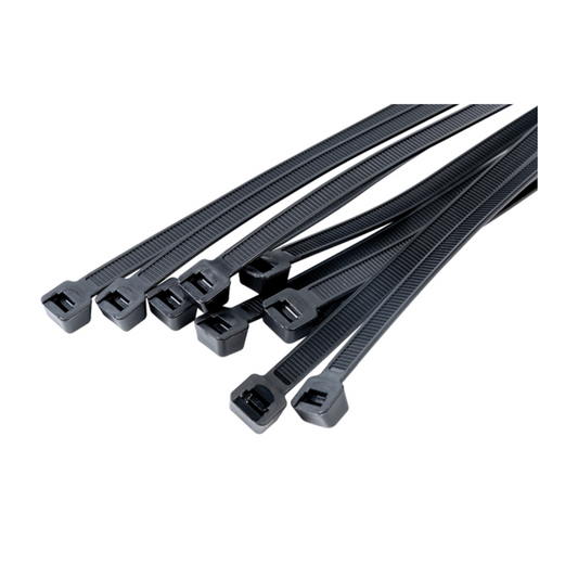 Cable Ties, Heavy Duty, Black, 368 x 7.6mm - 100 Pack