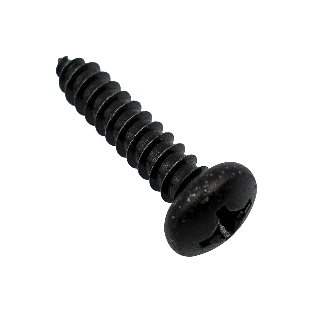 Self-Tapping Screws, Champion, Pan Head Phillips, Steel, Black Zinc, 4.8 x 25.0mm - 100 Pack