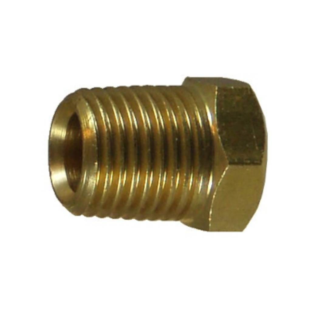 Airline Fitting, IFS, Taper Hex Plug (Hollow), Brass, 1/4” BSPT - Each
