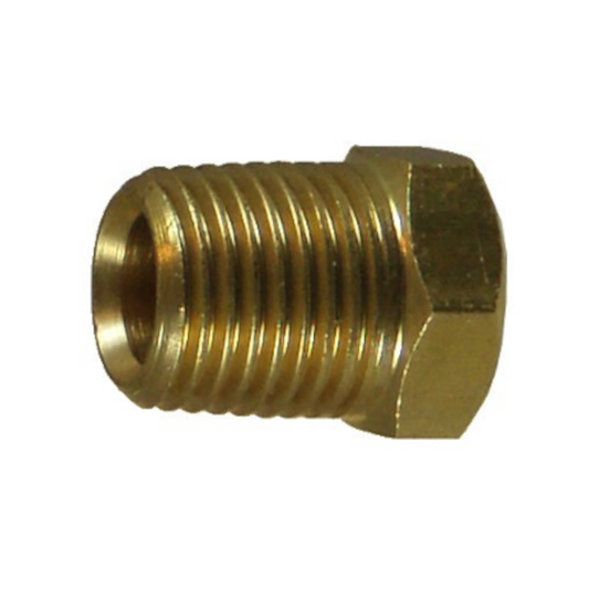 Airline Fitting, IFS, Taper Hex Plug (Hollow), Brass, 1/4” BSPT - Each