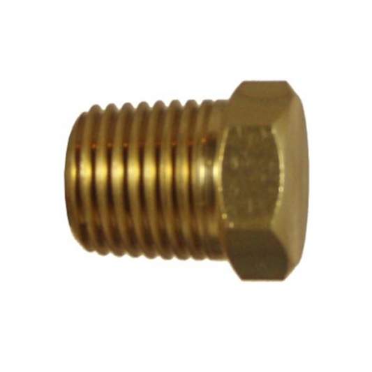Airline Fitting, IFS, Taper Hex Plug (Hollow), Brass, 1/8” BSPT - Each