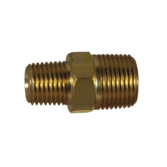 Airline Fitting, IFS, Reducing Nipple, 3/4" BSPT Male to 3/8" BSPT Male - Each