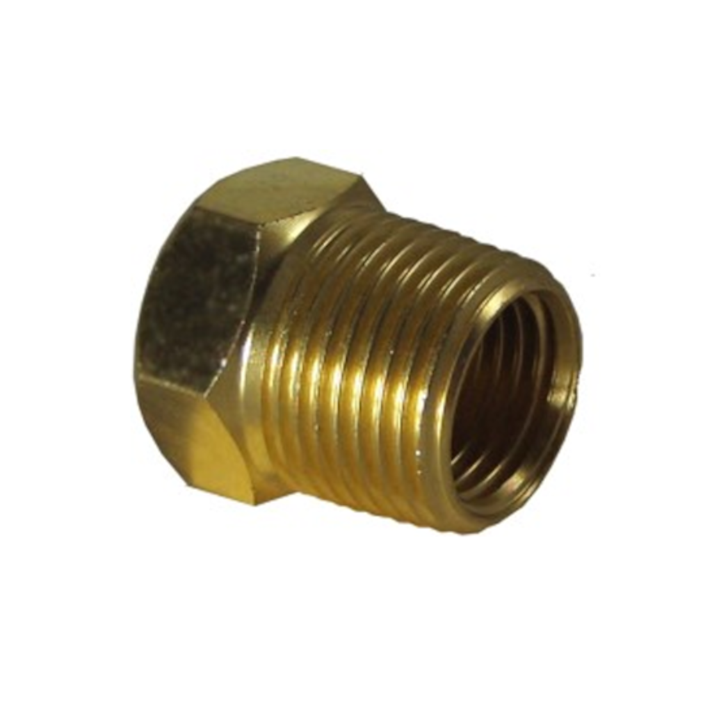Airline Fitting, IFS, Reducing Bush, Brass, 1/4" Male NPT to 1/8" Female NPT - Each