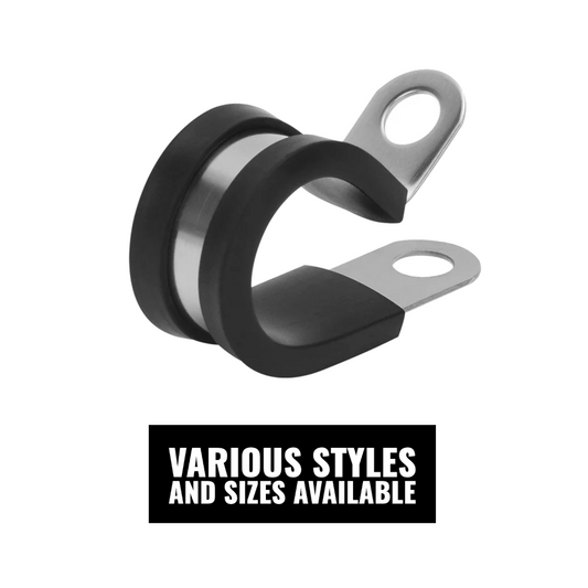 P Clip, with Removable Rubber Jacket, Steel, 3/8" Hole, 6.0mm - 10 Pack