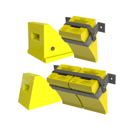 Wheel Chock, Size 1.5, 400 to 800mm Wheels, 180 x 115 x 110mm - Each