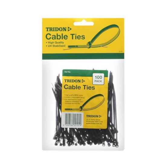 Cable Ties, Tridon, Black, 300 x 4.0mm - 100 Pack