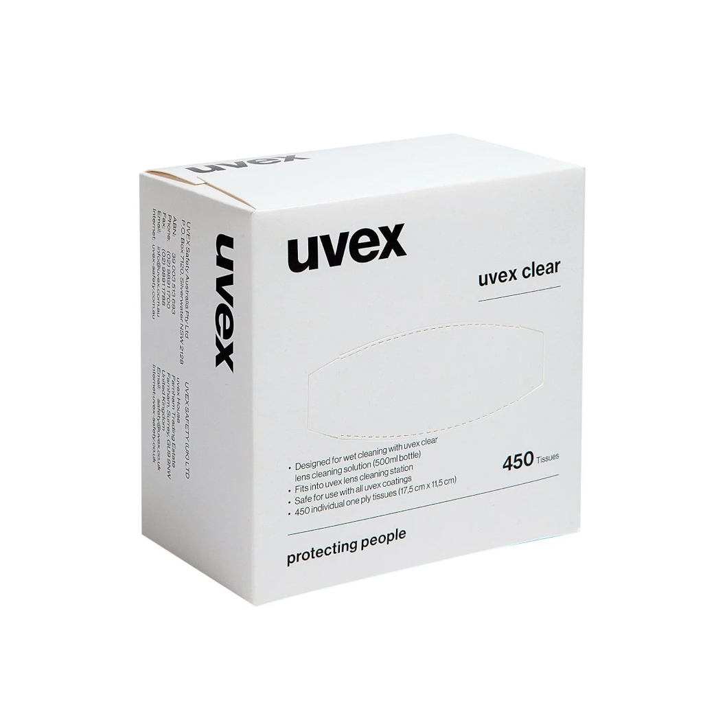 Lens Cleaning Wipes, Uvex, 175 x 115mm - 450 Pack