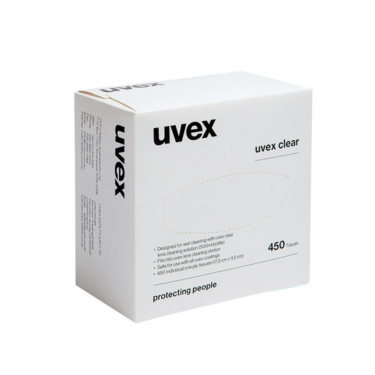 Lens Cleaning Wipes, Uvex, 175 x 115mm - 450 Pack