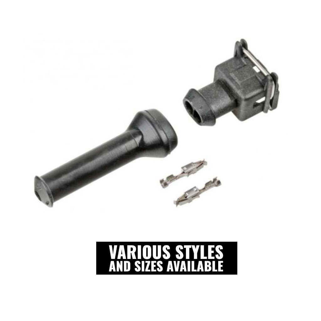 Connector Plug Kit, EFI, Fuel Injection Regulator, with Housing/Boot and Pins, 2 Pin - Each