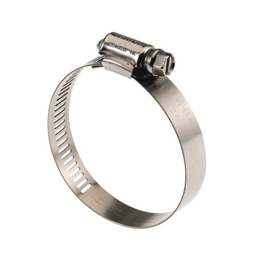 Hose Clamp, Perforated, Full Stainless Steel, 267 to 318mm - 10 Pack