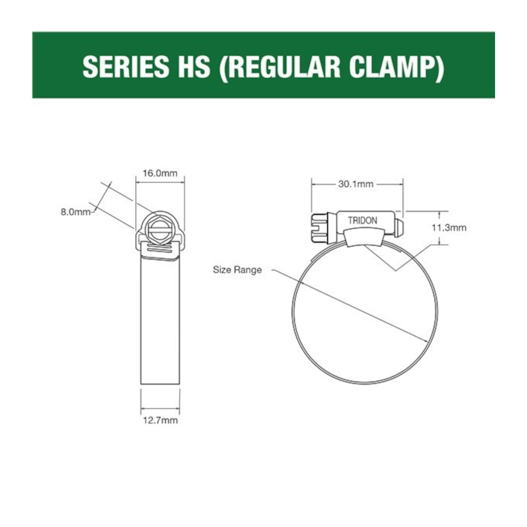 Hose Clamp, Tridon, Perforated Band, Part Stainless Steel, 59-83mm - 10 Pack