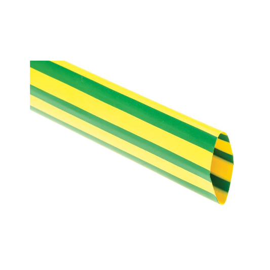 Heatshrink, Thin Wall, 2:1 Ratio, Yellow/Green (Earth), 12.7 to 6.4mm - 1.2m Length