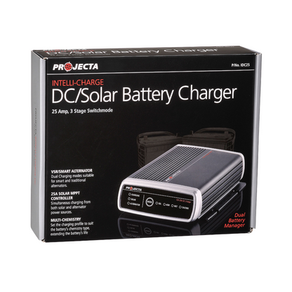 Battery Charger, Projecta, DC/Solar, 3 Stage, Automatic, 9-32v, 25a - Each