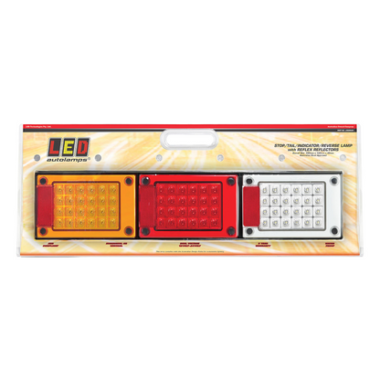 Combination Lamp, LED Autolamps, J3 Series, LED, Jumbo, Stop/Tail/Indicator/Reverse, 12-24v - Each