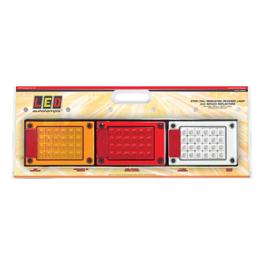 Combination Lamp, LED Autolamps, J3 Series, LED, Jumbo, Stop/Tail/Indicator/Reverse, 12-24v - Each