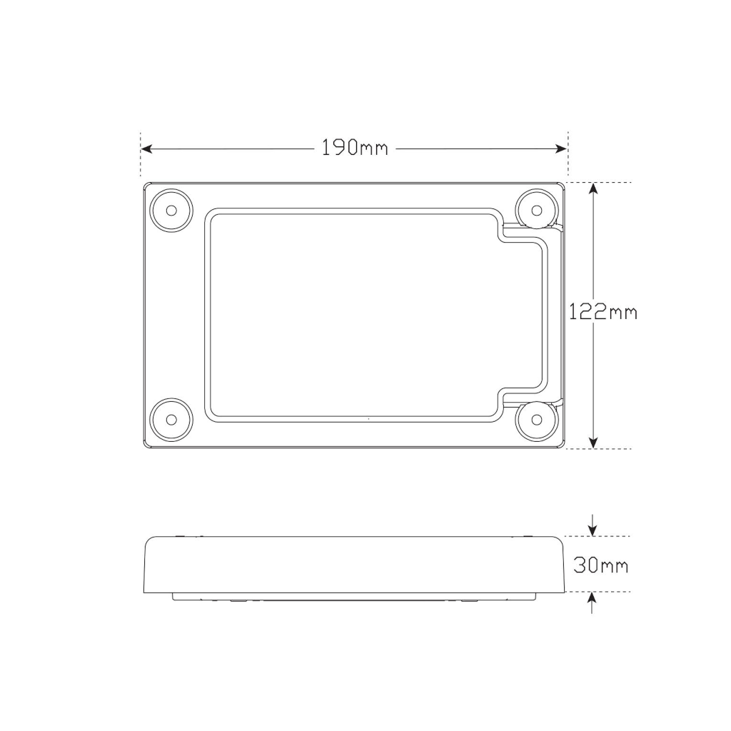 Lamp Insert, LED Autolamps, J3 Series, Rear Indicator, Amber, LED, Jumbo Insert, 12-24v - Each