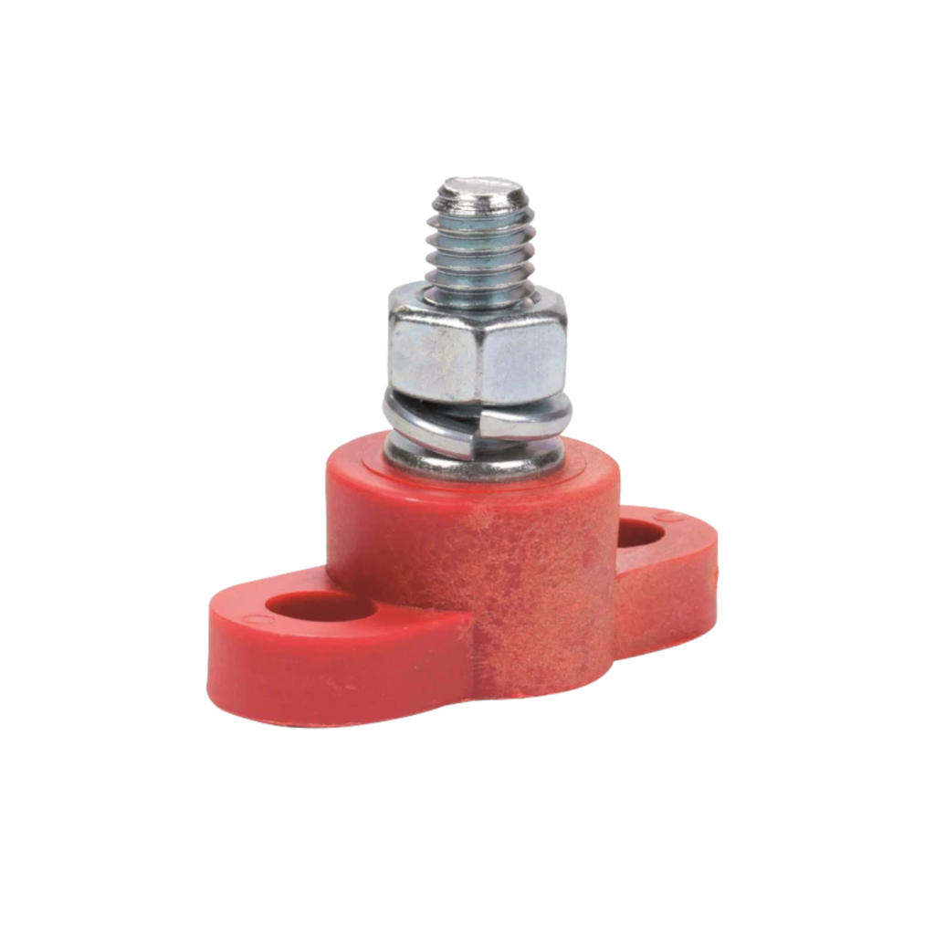 Junction Block, Stud Type, M10 Bolt, Red - Each