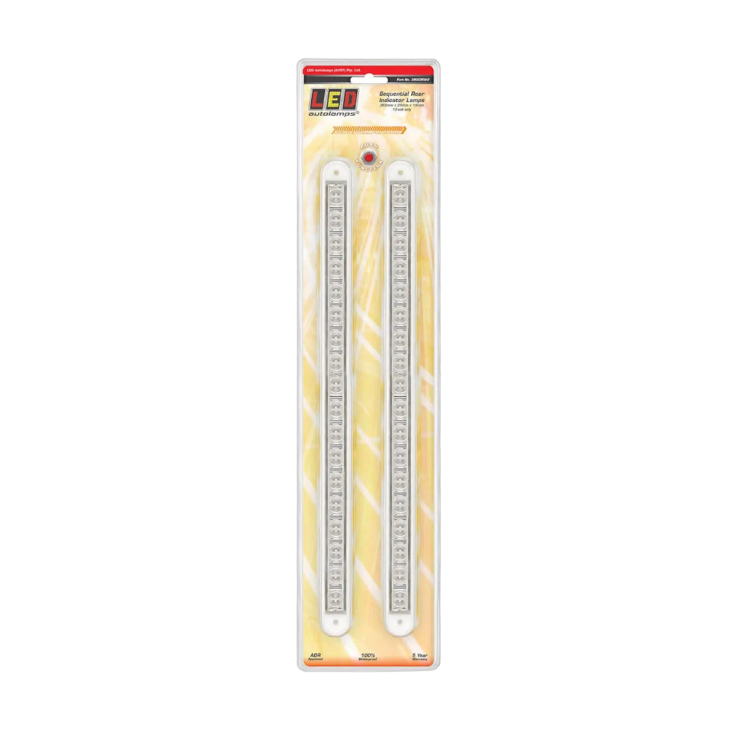 Tail Light, Sequential, LED Autolamps, LED, Clear Lens, Amber Indicator - 2 Pack (Twin)