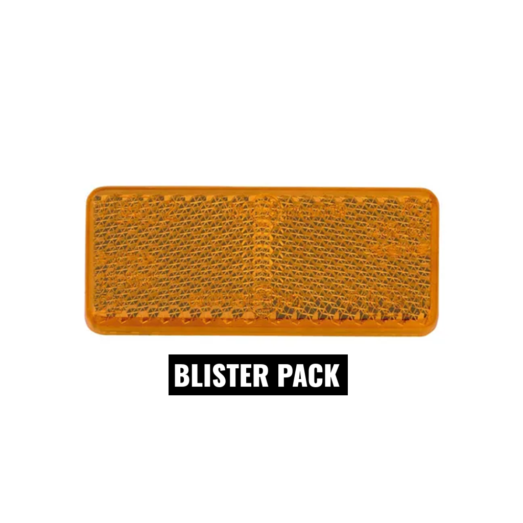 Reflector, Narva, Retro, Self-Adhesive, Amber, 70 x 28mm - 2 Pack (Blister)
