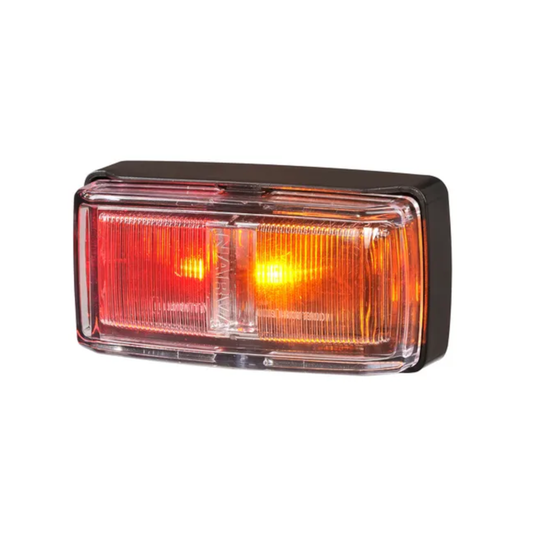 Side Marker Lamp, Narva, Model 80 LED, 0.5m Cable, 9-33v, Red/Amber, Black Base - Each
