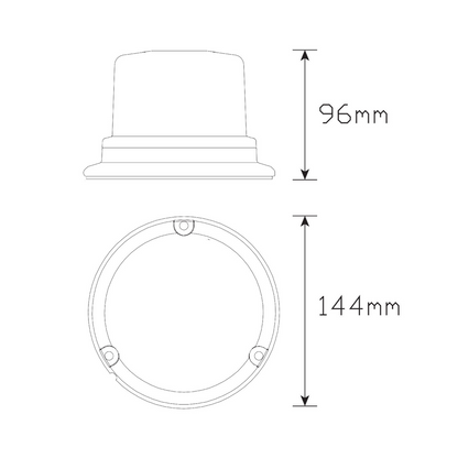Beacon, LED Autolamps, Rotating Amber Beacon, 10-30v - Each