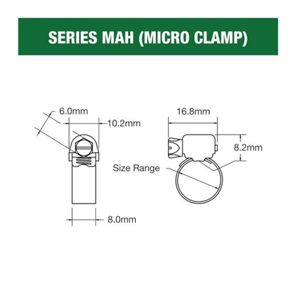 Hose Clamp, Tridon, Perforated Band, Full Stainless Steel, 11-22mm - 10 Pack