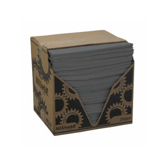 Absorbent Pads/Sheets, MAXSORB, Lint Free, Low Tear, Ideal for General Purpose, 420 x 480mm - 200 Pack
