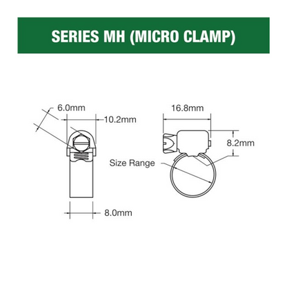 Hose Clamp, Tridon, Perforated Band, Part Stainless Steel, 11-18mm - 10 Pack