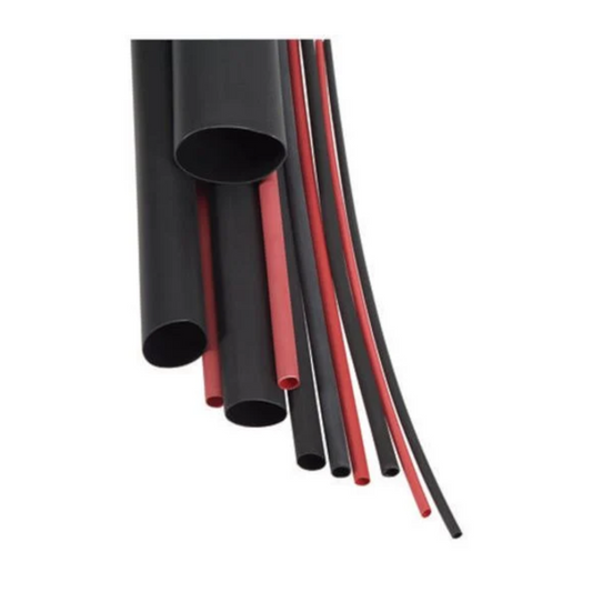 Heatshrink, Narva, Dual Wall Adhesive Lined, 4.8mm to 1.6mm, 4 x 300mm Lengths, Black - Each